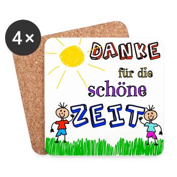 Danke für die schöne Zeit - Untersetzer (4er-Set) - Weiß - Vorne