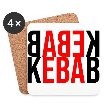 Kebab fast food - Dessous de verre (lot de 4) - blanc - Devant