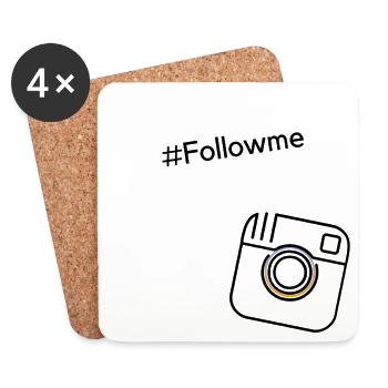 #Followme - Untersetzer (4er-Set) - Weiß - Vorne