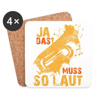 Herren Tuba Spruch - Untersetzer (4er-Set) - Weiß - Vorne