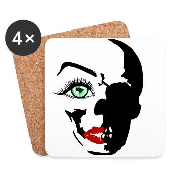 beauty eyes dead - Coasters (set of 4) - white - Front