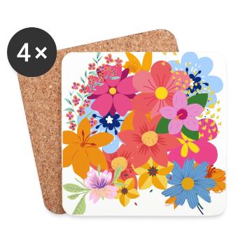 Spring flower bouquet - Coasters (set of 4) - white - Front