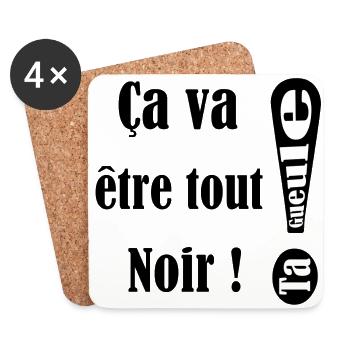 Ca va être tout noir! - Dessous de verre (lot de 4) - blanc - Devant