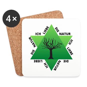 ICH LIEBE DIE NATUR - Für Naturliebhaber - Untersetzer (4er-Set) - Weiß - Vorne