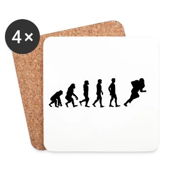 Footballspieler im Evolutionsdesign - Untersetzer (4er-Set) - Weiß - Vorne