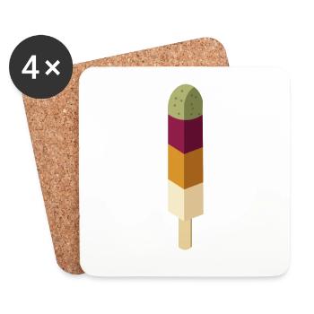 Glace au cactus - Dessous de verre (lot de 4) - blanc - Devant