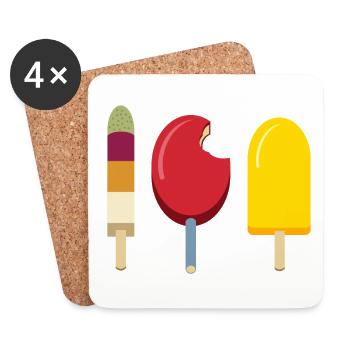 Combo de crème glacée - Dessous de verre (lot de 4) - blanc - Devant