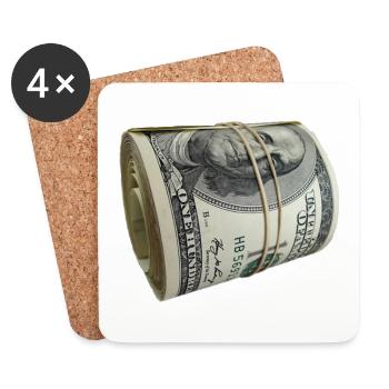 Money maker argent - Dessous de verre (lot de 4) - blanc - Devant