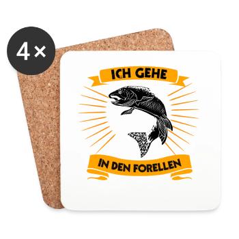 Forellen Angler Spruch Forellenteich Angeln - Untersetzer (4er-Set) - Weiß - Vorne