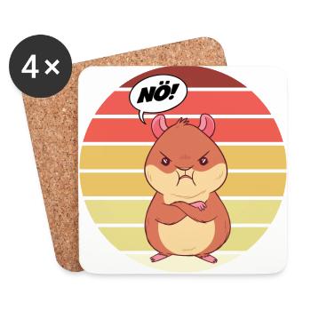 Hamster Nö Sunset Nein Lustiger Spruch Geschenk - Untersetzer (4er-Set) - Weiß - Vorne