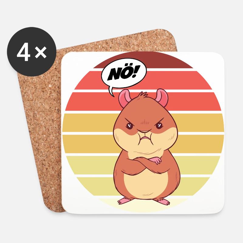 Hamster Nö Sunset Nein Lustiger Spruch Geschenk - Untersetzer (4er-Set) - Weiß