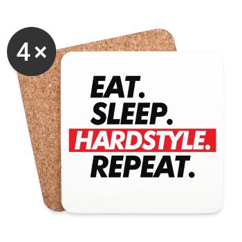 Eat Sleep Hardstyle Repeat - Coasters (set of 4) - white - Front