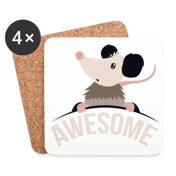 Awesome Possum Süße Tiere Geschenkidee - Untersetzer (4er-Set) - Weiß - Vorne