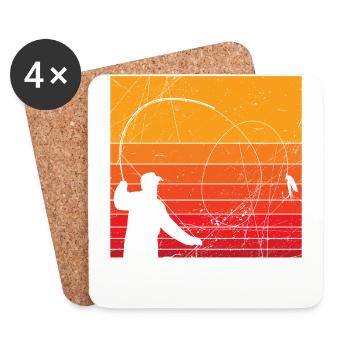 Fly angler fisherman fly angler gift - Coasters (set of 4) - white - Front