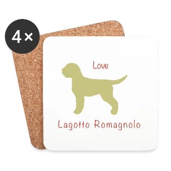 Lagotto Love - Coasters (set of 4) - white - Front