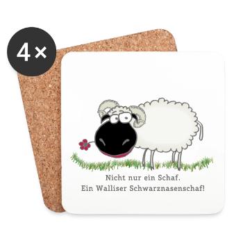 Schwarznasenschaf - Untersetzer (4er-Set) - Weiß - Vorne