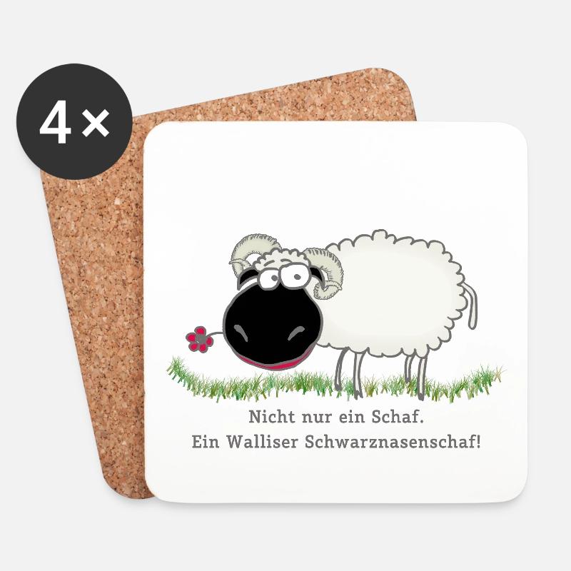 Schwarznasenschaf - Untersetzer (4er-Set) - Weiß