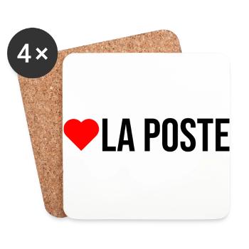 j'aime la poste facteur livraison - Dessous de verre (lot de 4) - blanc - Devant