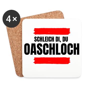 SCHLEICH DI, DU OASCHLOCH - Wien bleibt Wien - Untersetzer (4er-Set) - Weiß - Vorne