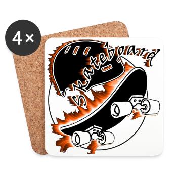 Skateboard - Untersetzer (4er-Set) - Weiß - Vorne