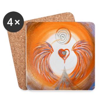 Gel de cœur Résolution des défis cardiaques - Dessous de verre (lot de 4) - blanc - Devant