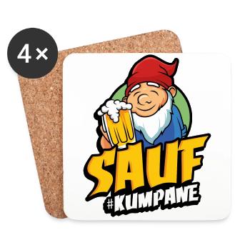 gartenzwerg bier zwerg saufen kumpane - Untersetzer (4er-Set) - Weiß - Vorne