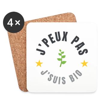 je peux pas je suis bio - Dessous de verre (lot de 4) - blanc - Devant