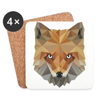 Fuchs Polygon Fuchskopf Künstler Kunst Geschenk - Untersetzer (4er-Set) - Weiß - Vorne