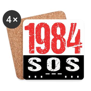 1984 SOS - Dessous de verre (lot de 4) - blanc - Devant