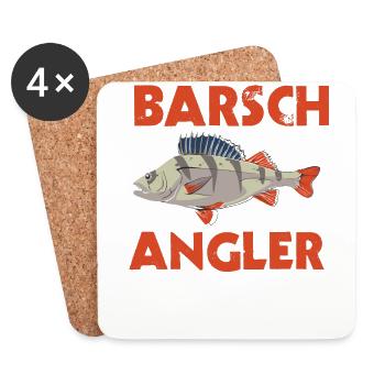 Barsch Angeler Raubfisch Spinnangler Twister - Untersetzer (4er-Set) - Weiß - Vorne