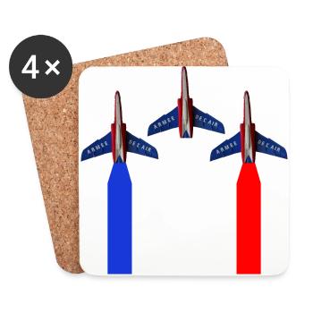Patrouille de France meeting aérien armée de l'air - Dessous de verre (lot de 4) - blanc - Devant