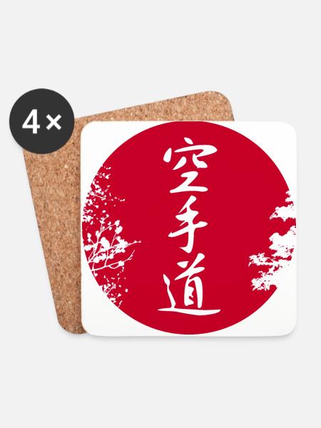 Karate-Do Au fRotem Punkt Weiß - Untersetzer (4er-Set) - Weiß