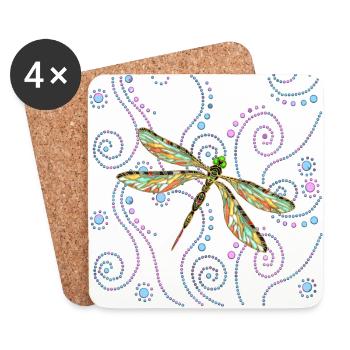 Dragonfly - Coasters (set of 4) - white - Front