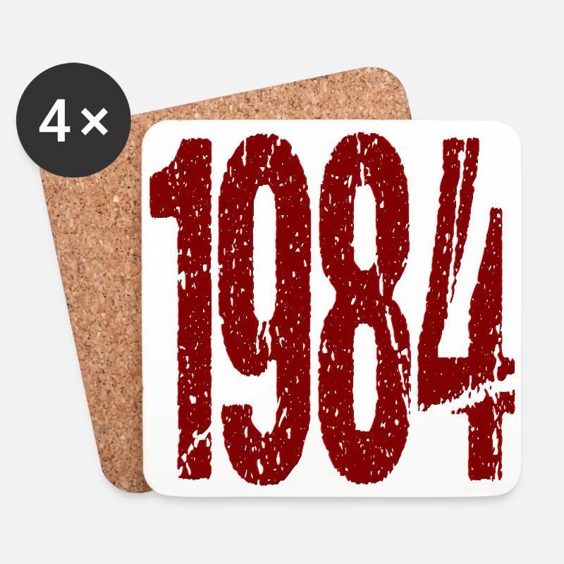 1984 Protest Demo Design - Untersetzer (4er-Set) - Weiß
