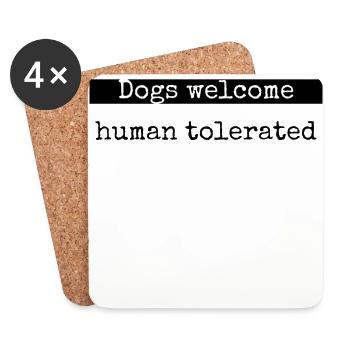 amant de chien conçoit des dictons de chien de refuge pour animaux - Dessous de verre (lot de 4) - blanc - Devant
