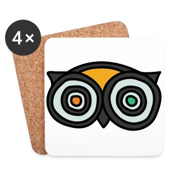 Owls eyes - Dessous de verre (lot de 4) - blanc - Devant