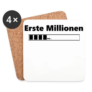Erste Millionen Ladebalken,Geschenk, Geschenkidee - Untersetzer (4er-Set) - Weiß - Vorne