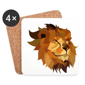 Lion - Dessous de verre (lot de 4) - blanc - Devant