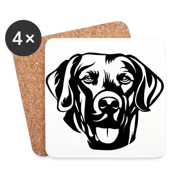 Labrador - Dessous de verre (lot de 4) - blanc - Devant