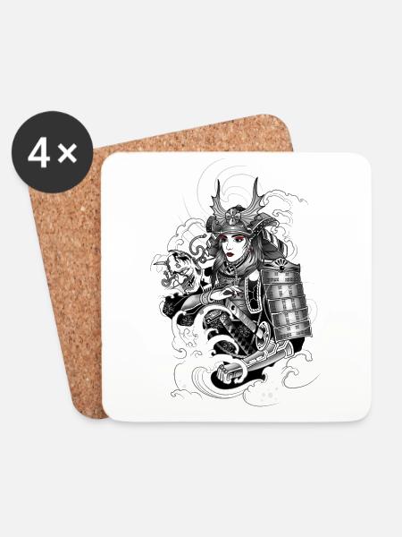 Japanese art - Coasters (set of 4) - white