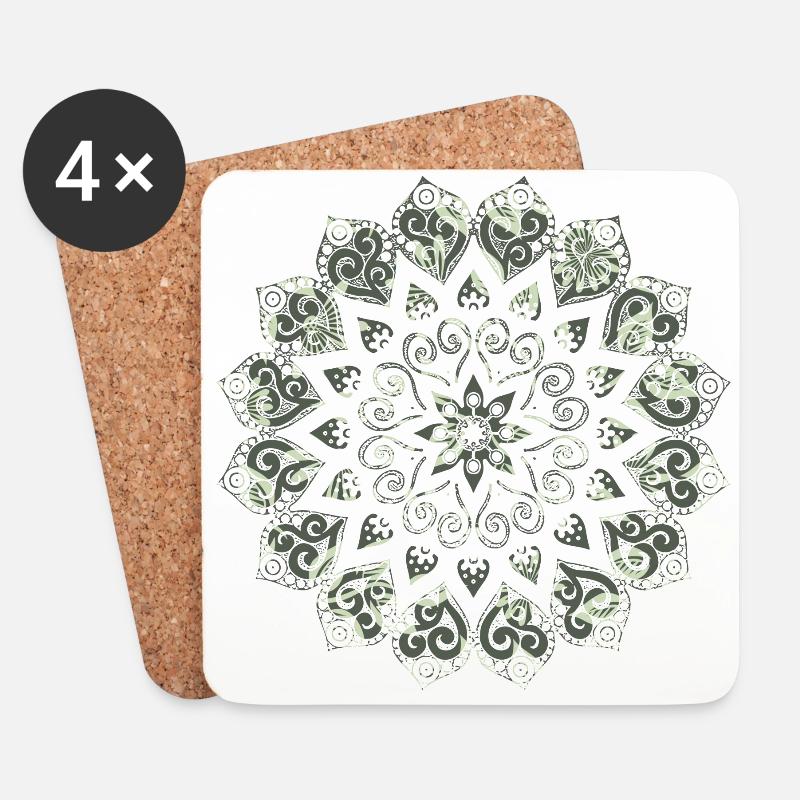 Mandala - Untersetzer (4er-Set) - Weiß