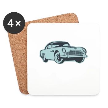 Voiture de sport - Dessous de verre (lot de 4) - blanc - Devant
