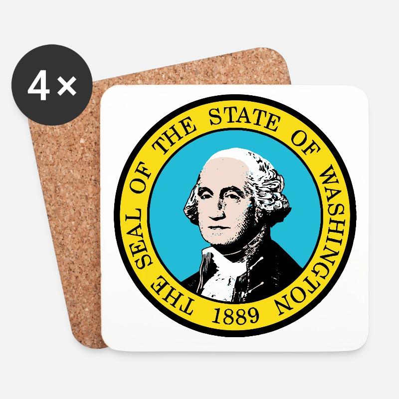 Washington State Seal - Untersetzer (4er-Set) - Weiß