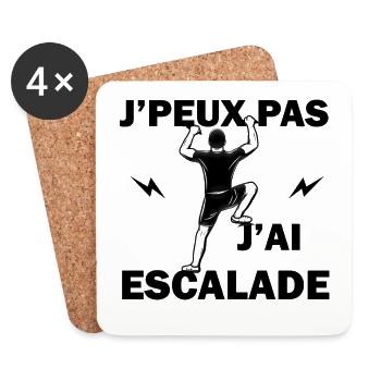 J'peux pas j'ai escalade - Dessous de verre (lot de 4) - blanc - Devant