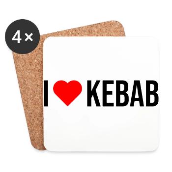 i like kebab - Coasters (set of 4) - white - Front