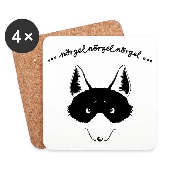 nörgel-Fuchs - Untersetzer (4er-Set) - Weiß - Vorne