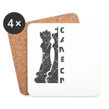 Chess saying chess player chess piece checkmate - Coasters (set of 4) - white - Front