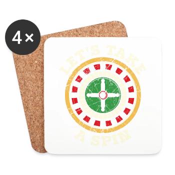 Lets take spin croupier roulette casino gift - Coasters (set of 4) - white - Front