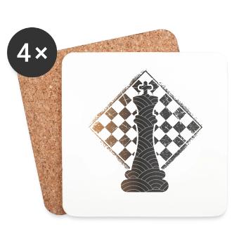 Chess chess piece chess game art gift - Coasters (set of 4) - white - Front