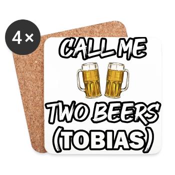 Tobias, tobi, two beers - Untersetzer (4er-Set) - Weiß - Vorne
